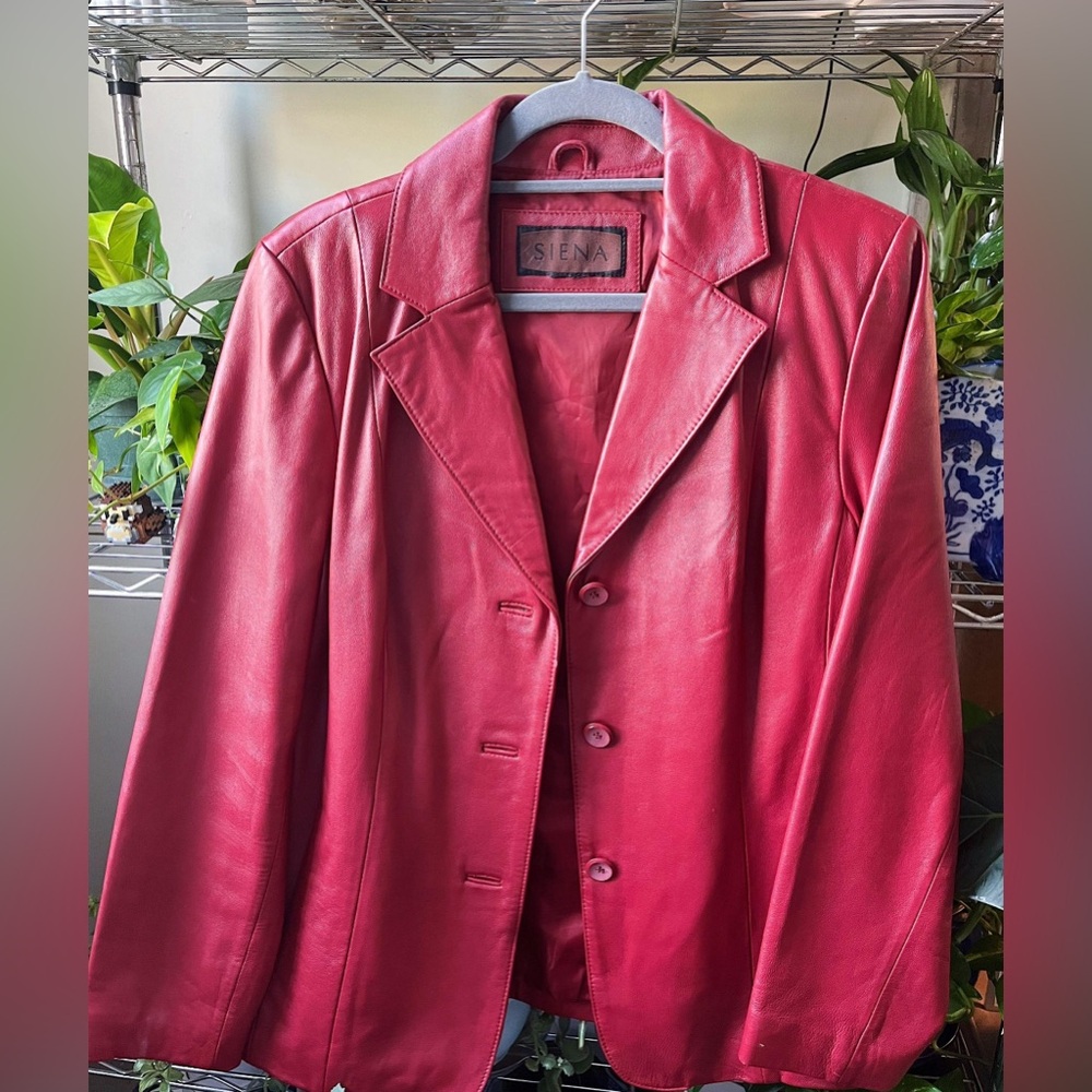 Vintage Red Leather Jacket